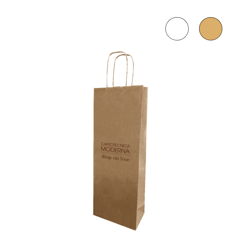 Shopping Bag Portabottiglia Kraft - stampa flexo o a caldo