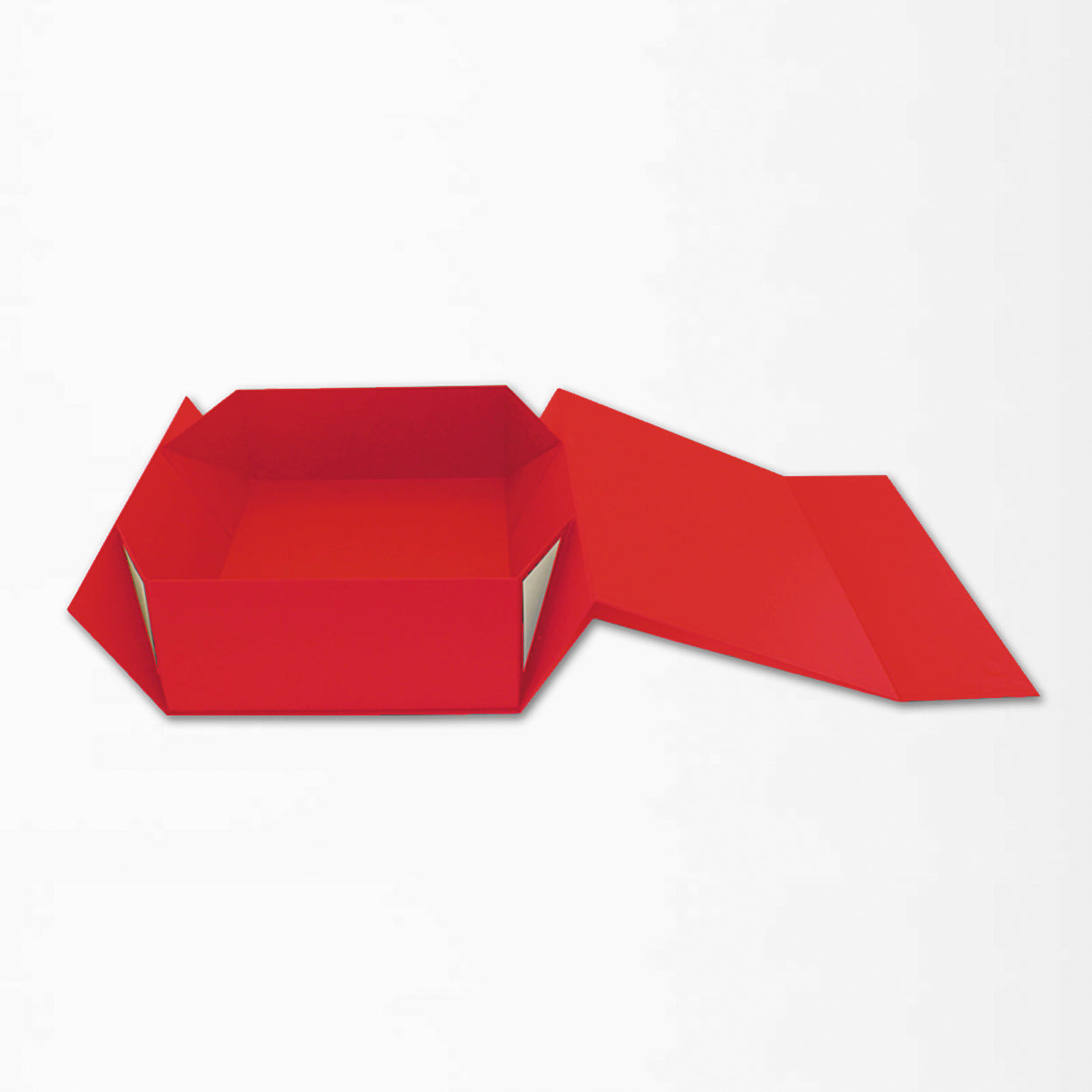 White Luxury collapsible box - hot stamping on a predefined orange area