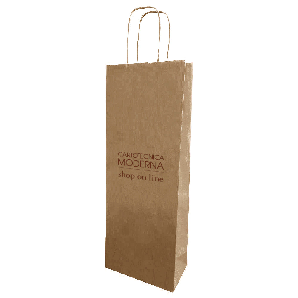 Shopping Bag Portabottiglia Kraft - stampa flexo o a caldo