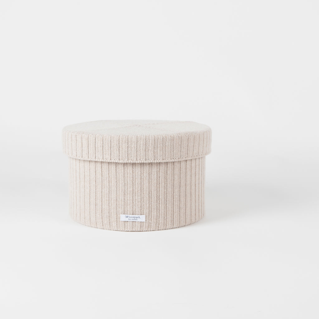 LES RONDS - Beige colored hatbox - medium size