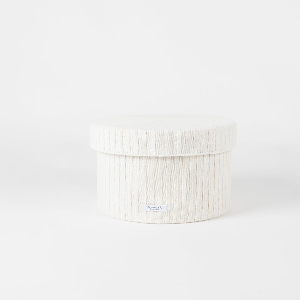 LES RONDS - Cream-colored hatbox - medium size