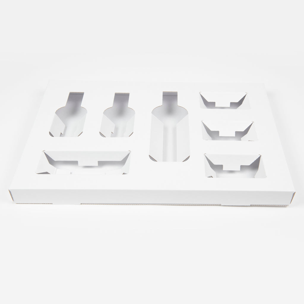 White internal base for Luxpack ecommerce boxes - hot stamping and offset